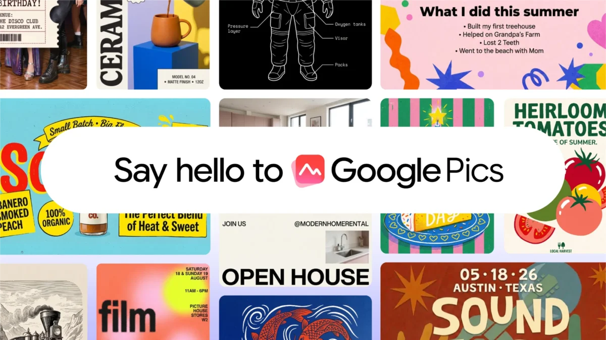 Google Launches ‘Google Pics’ AI Image Creation and Editing Tool, Integrating into Workspace and Challenging Creative Design Market.